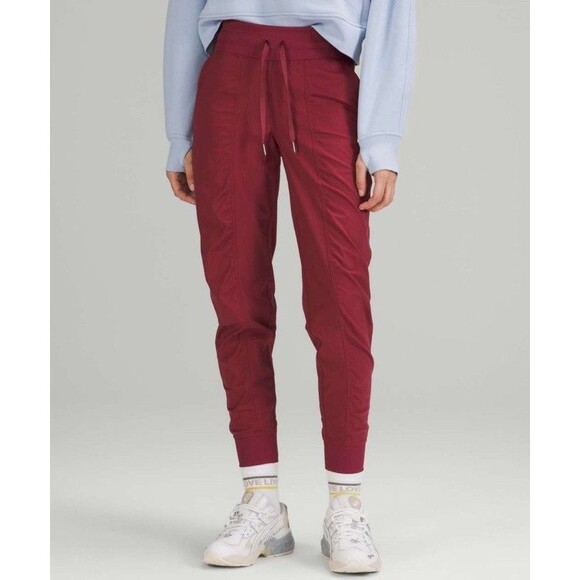 Lululemon Dance Studio Mid Rise Jogger Women’s Sz 14 Mulled Wine Drawstring - Picture 1 of 12
